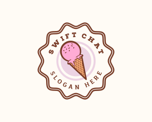 Snow Cone - Ice Cream Cone Dessert logo design