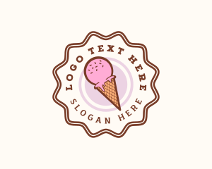 Ice Cream Cone Dessert Logo