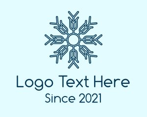 Weather - Blue Snow Outline logo design