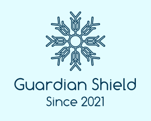 Cooling - Blue Snow Outline logo design