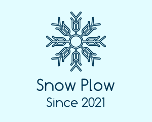 Blue Snow Outline  logo design