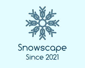 Snow - Blue Snow Outline logo design