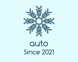 Cold - Blue Snow Outline logo design