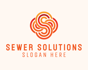 Linear Cloud Letter S logo design