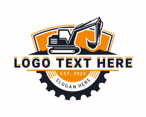 Gear - Quarry Excavator Digger logo design