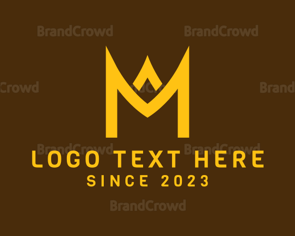 Golden Crown Letter M Logo