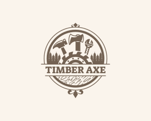 Woodworking Lumber Carpentry logo design