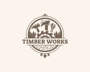 Lumber - Woodworking Lumber Carpentry logo design