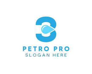 Petroleum - Number Three Water Drop logo design