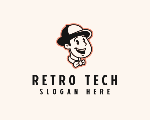 Retro Cartoon Boy logo design