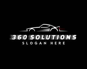 White Racing Car logo design