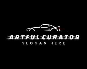 White Racing Car logo design