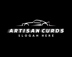 White Racing Car logo design