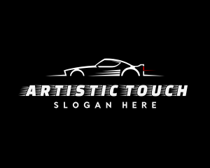 White Racing Car logo design