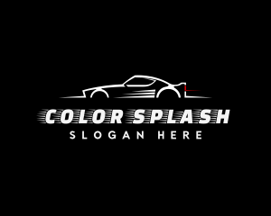 White Racing Car logo design