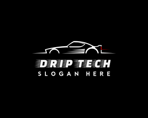 White Racing Car logo design