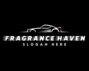 White Racing Car logo design