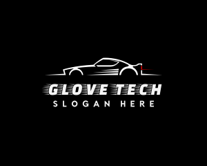 White Racing Car logo design