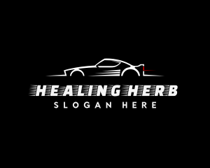 White Racing Car logo design