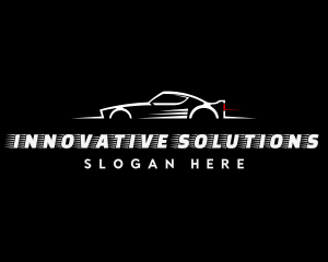 White Racing Car logo design