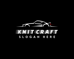 White Racing Car logo design