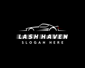 White Racing Car logo design