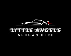 White Racing Car logo design