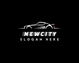 White Racing Car logo design