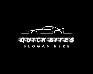 White Racing Car logo design