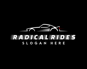 White Racing Car logo design