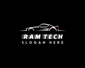 White Racing Car logo design