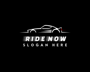 White Racing Car logo design