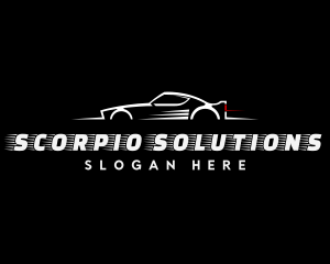 White Racing Car logo design