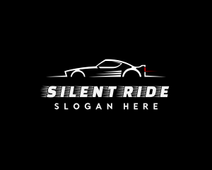 White Racing Car logo design