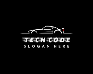 White Racing Car logo design