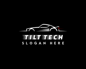 White Racing Car logo design