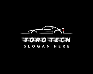 White Racing Car logo design