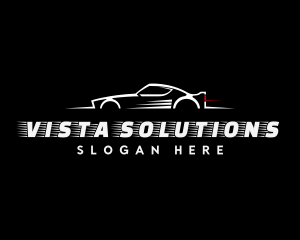 White Racing Car logo design