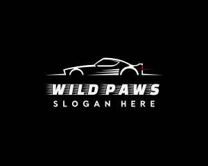 White Racing Car logo design