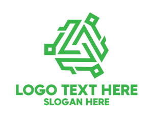 Green Triangle - Tech Green Monogram logo design