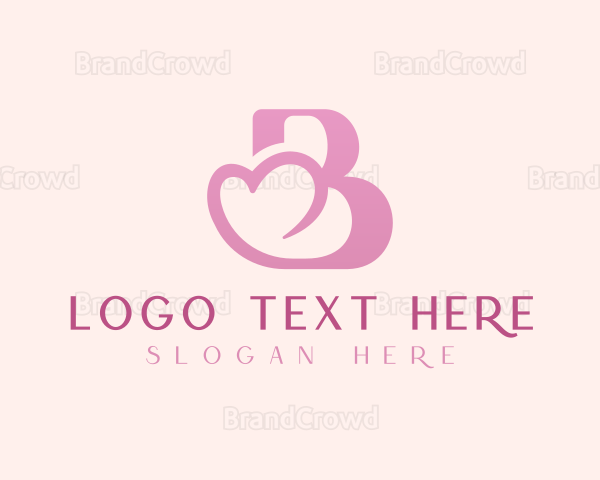 Love Heart Beauty Letter B Logo