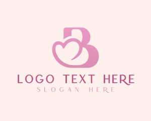 Business - Love Heart Beauty Letter B logo design