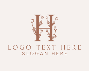 Organic Flower Letter H Logo