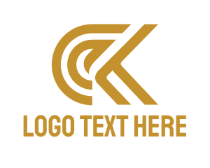 Printing Company - Gold Stripe CK logo design