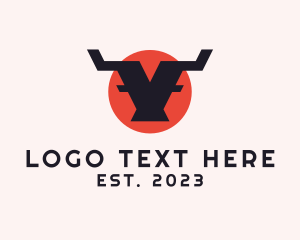 Letter V - Bull Horns Steakhouse logo design