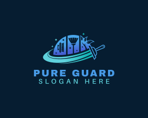 Cleaner Housekeeping Sanitize logo design