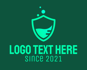 Toxic - Green Chemical Shield logo design