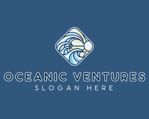 Ocean Wave Sun logo design