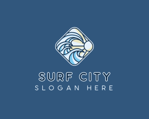 Ocean Wave Sun logo design