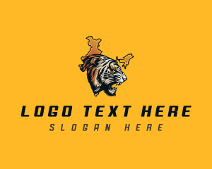 Map - India Wild Tiger logo design